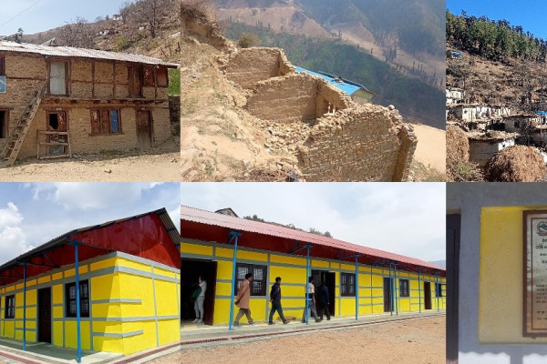 निरन्तर पहिरोमा पढेका विद्यार्थी नयाँ भवन पाउँदा खुसी